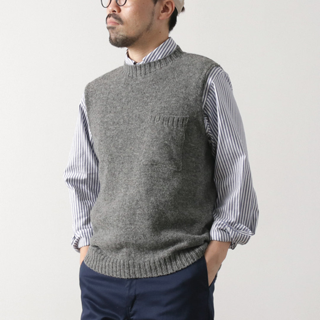 TOM SIMPSON / Crew Neck Pocket Knit Vest