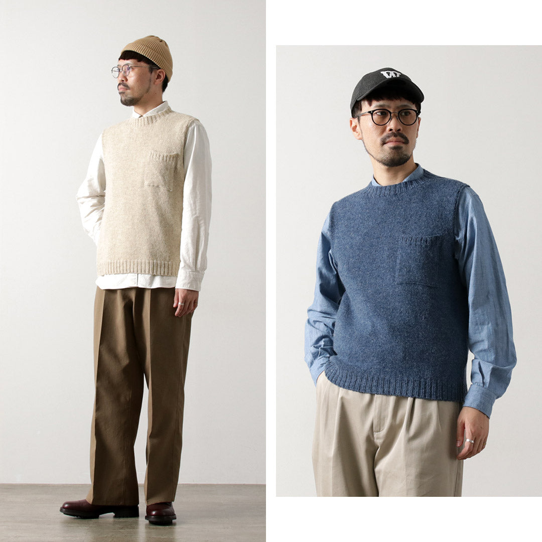 TOM SIMPSON / Crew Neck Pocket Knit Vest