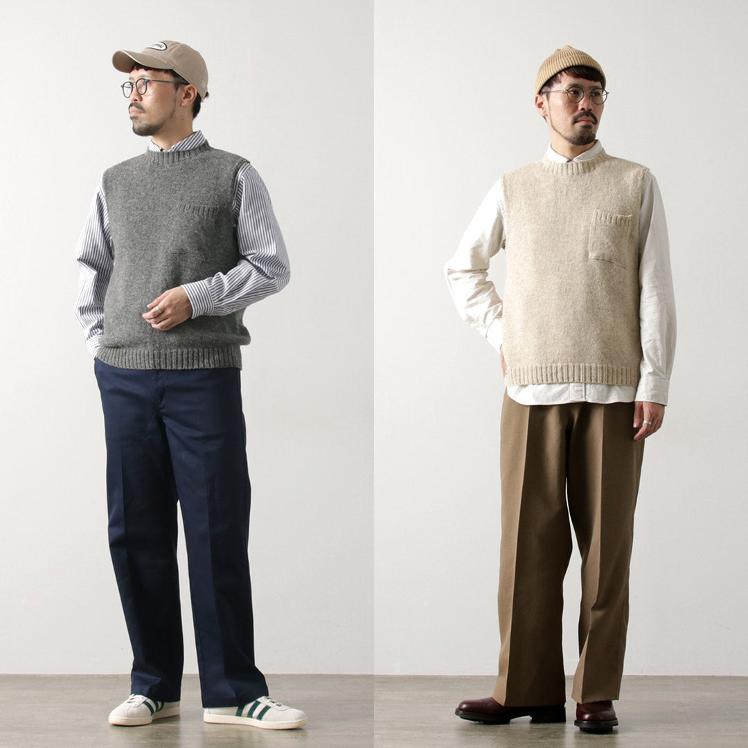 TOM SIMPSON / Crew Neck Pocket Knit Vest