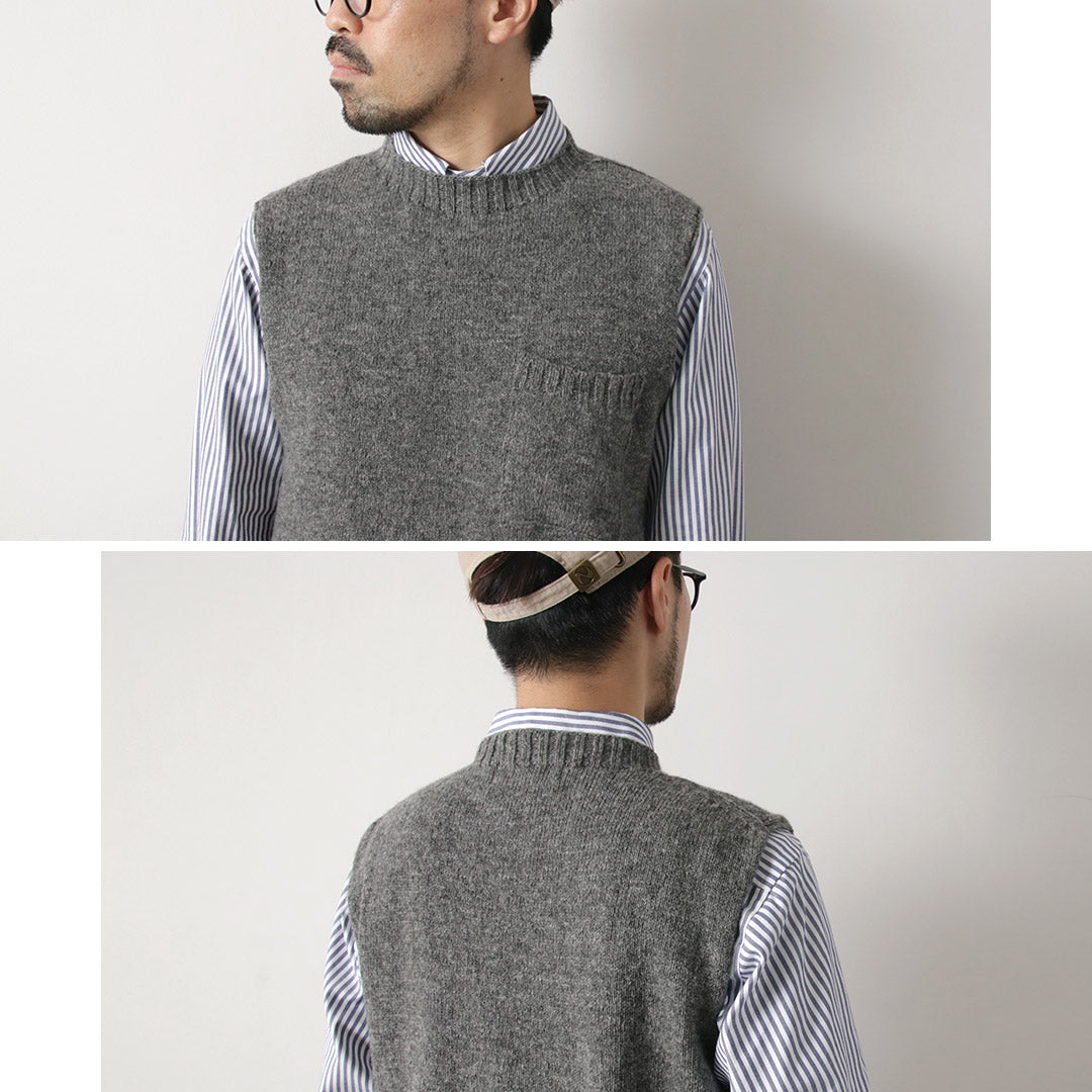 TOM SIMPSON / Crew Neck Pocket Knit Vest