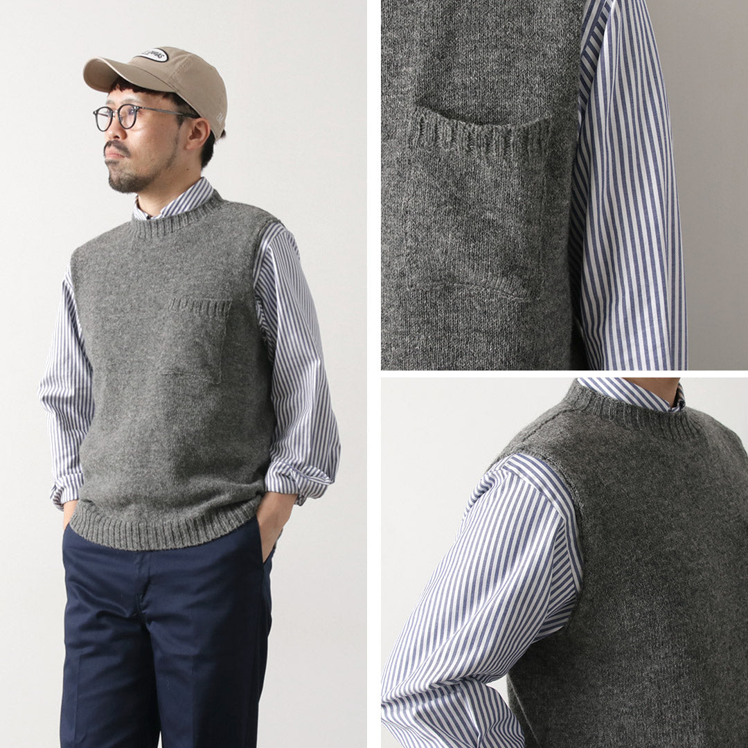 TOM SIMPSON / Crew Neck Pocket Knit Vest