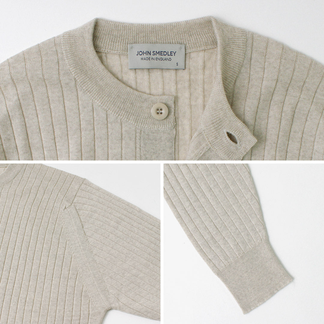 JOHN SMEDLEY / A4713 30G Henry Neck Ribbed Sweater