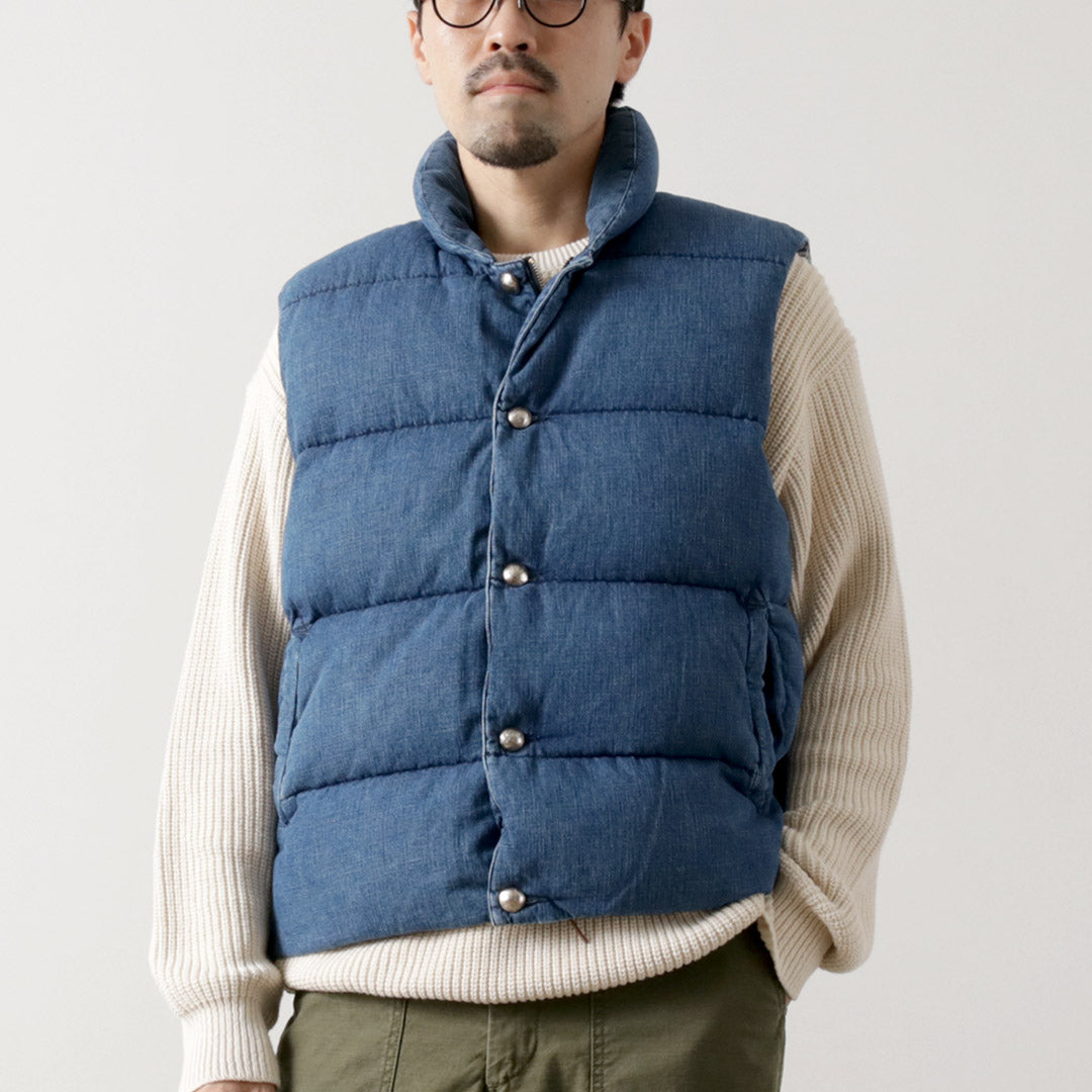 REMI RELIEF / Natural Processed Denim Down Vest