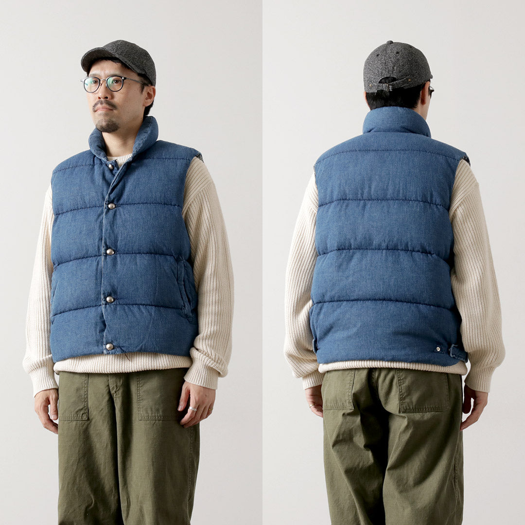 REMI RELIEF / Natural Processed Denim Down Vest