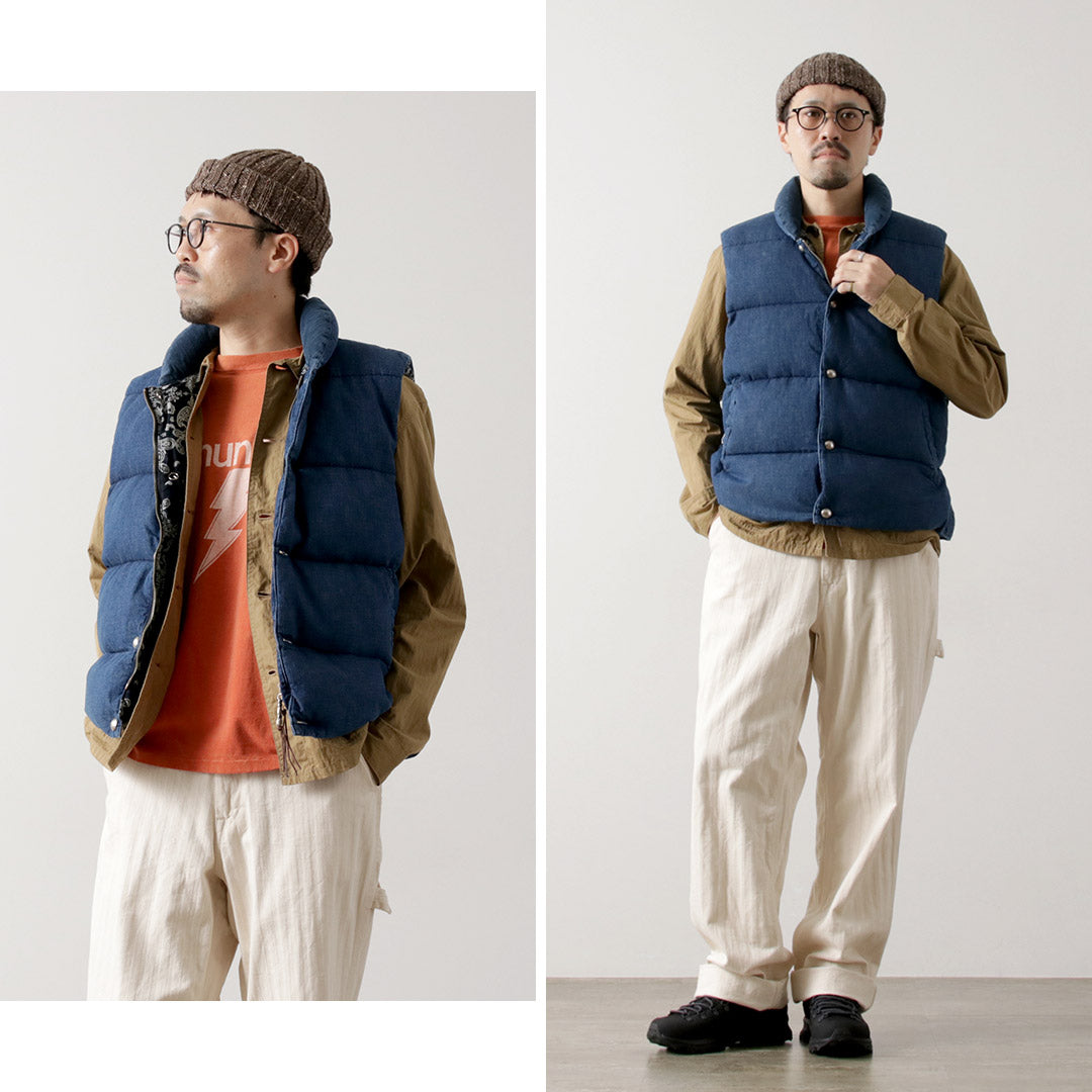 REMI RELIEF / Natural Processed Denim Down Vest