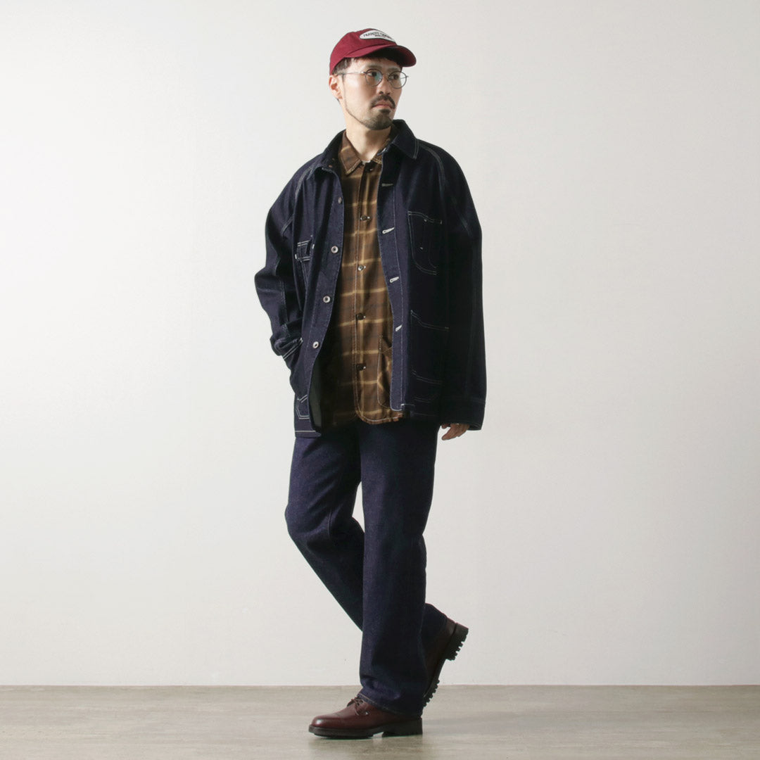 ORDINARY FITS / Denim coverall jacket one-wash