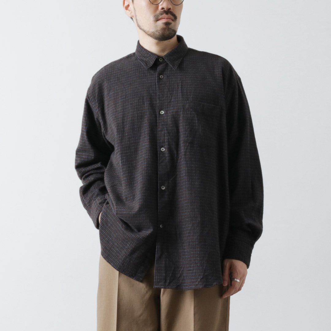 Fujito / camisa de gran tamaño micro cheque