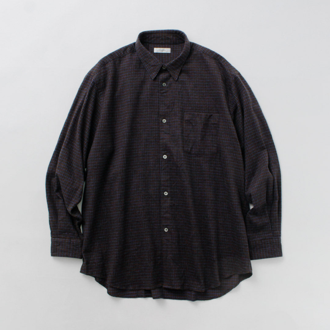 Fujito / camisa de gran tamaño micro cheque