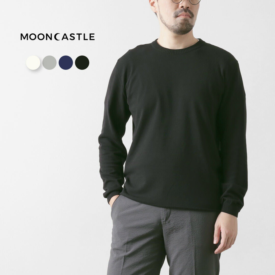 MOONCASTLE / Ice Cotton Long Sleeve Crew Neck Knit T-Shirt