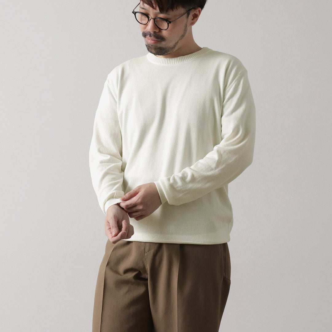 Mooncastle / Ice Cotton Long Sleeve Crew Neck Knit 티셔츠