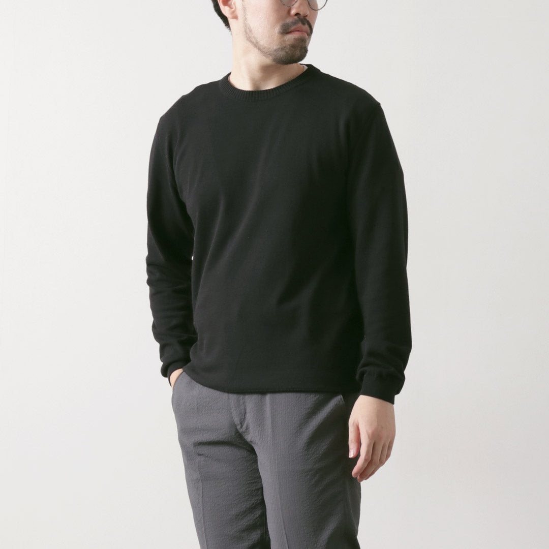 Mooncastle / Ice Cotton Long Sleeve Crew Neck Knit 티셔츠