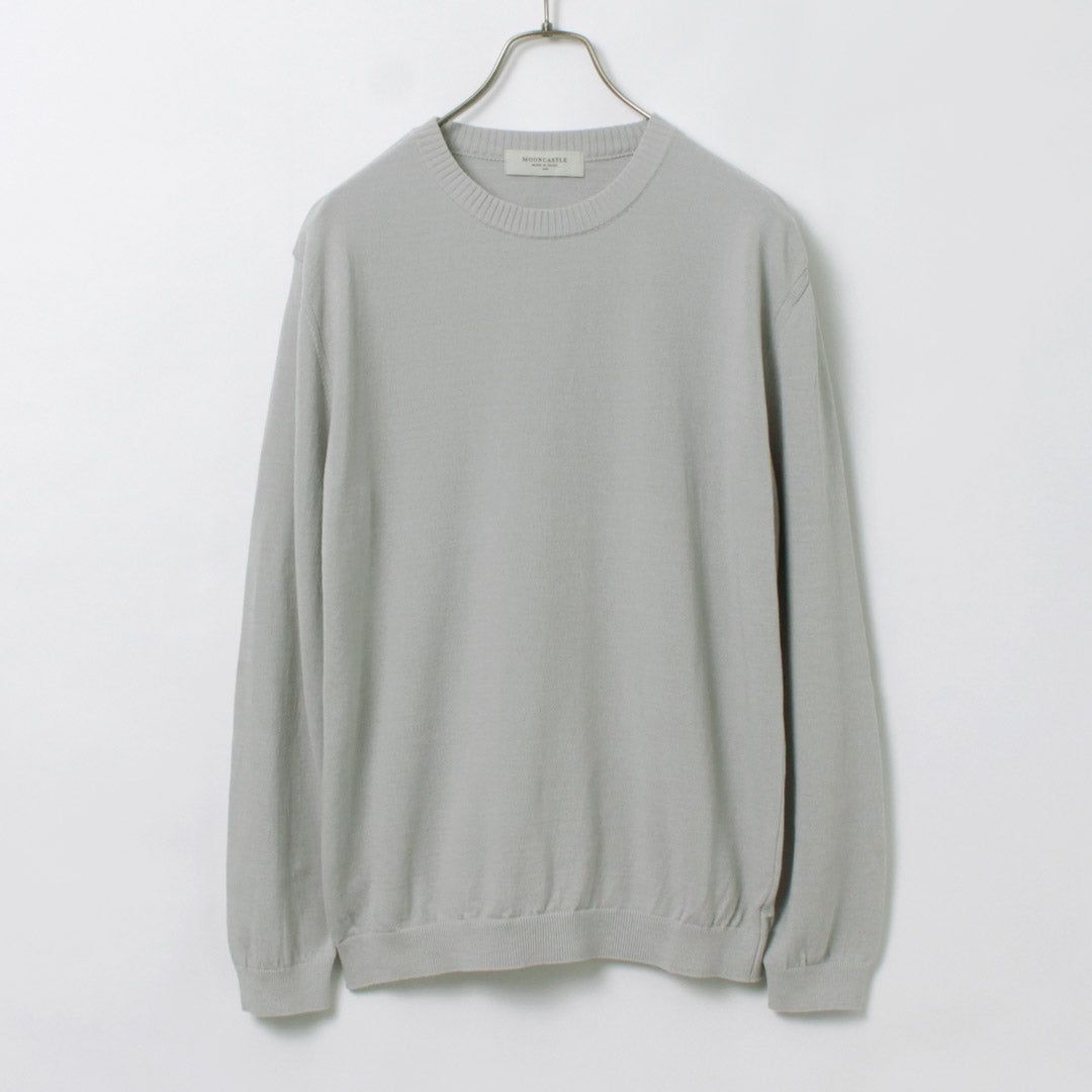 MOONCASTLE / Ice Cotton Long Sleeve Crew Neck Knit T-Shirt