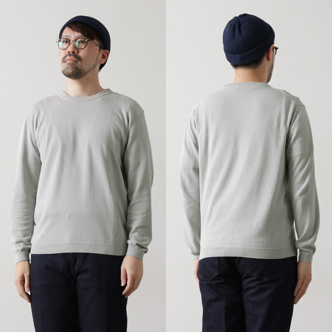 MOONCASTLE / Ice Cotton Long Sleeve Crew Neck Knit T-Shirt