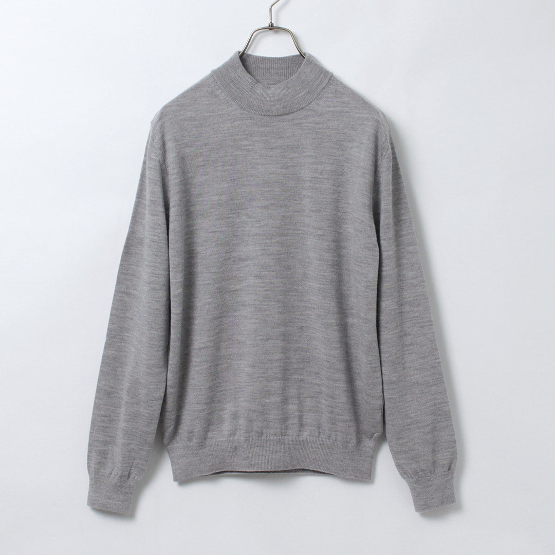 MOONCASTLE / Extra Fine Merino Wool Mock Neck Knit