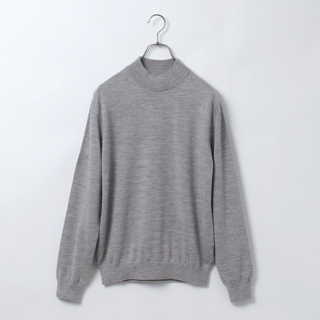 MOONCASTLE / Extra Fine Merino Wool Mock Neck Knit