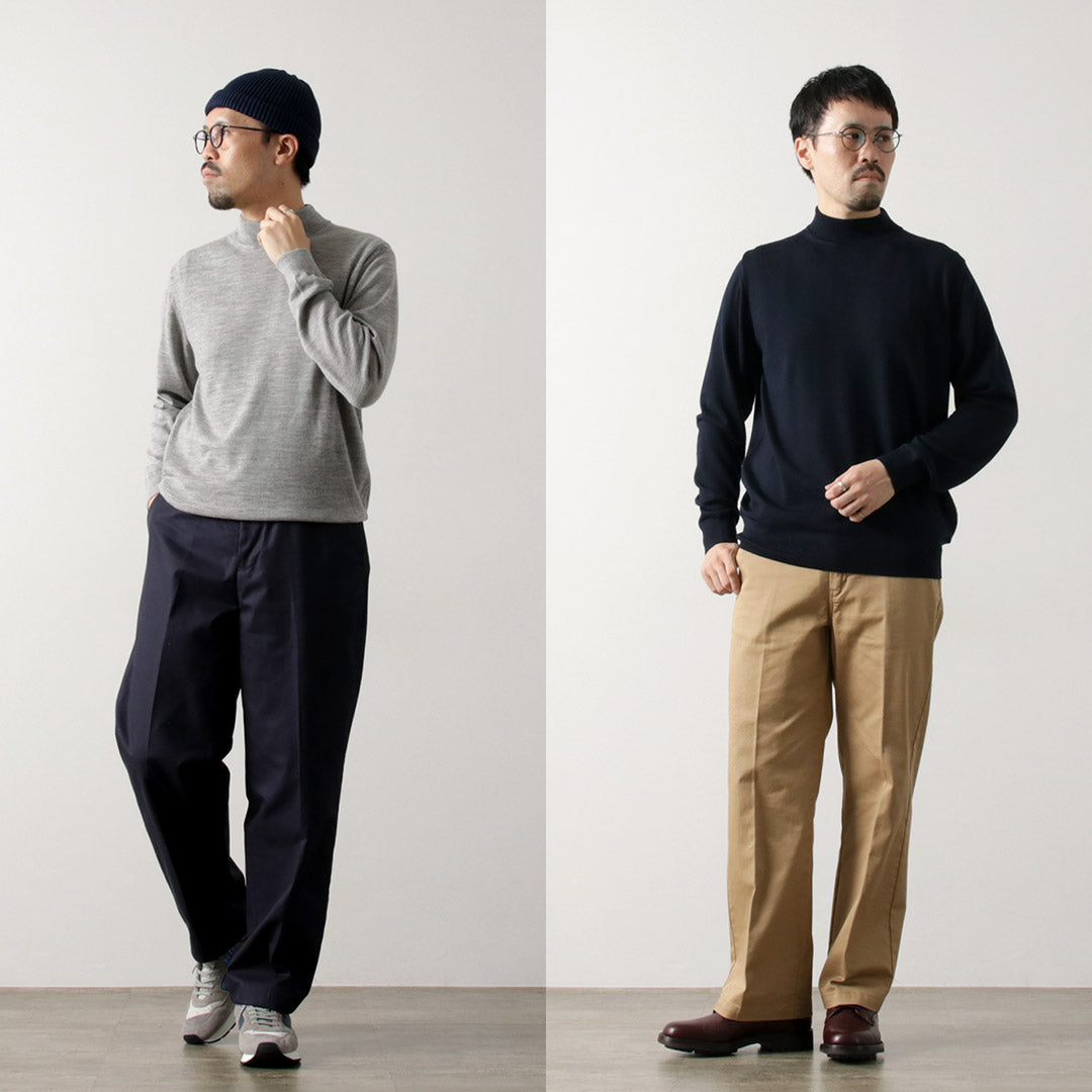 MOONCASTLE / Extra Fine Merino Wool Mock Neck Knit