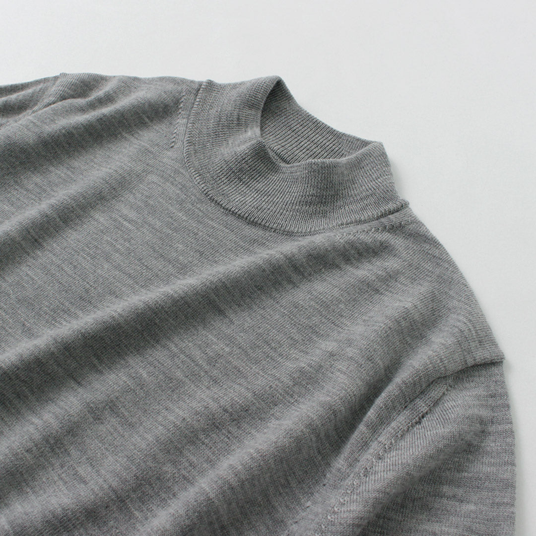 MOONCASTLE / Extra Fine Merino Wool Mock Neck Knit