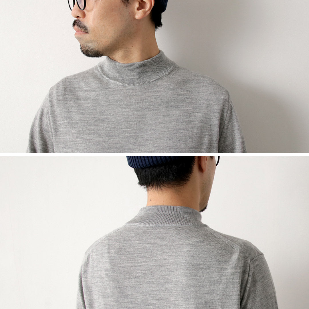 MOONCASTLE / Extra Fine Merino Wool Mock Neck Knit