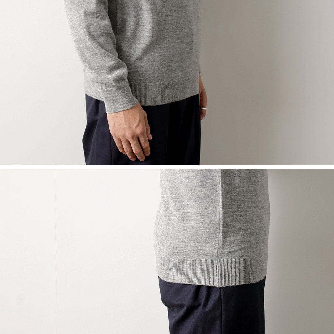 MOONCASTLE / Extra Fine Merino Wool Mock Neck Knit