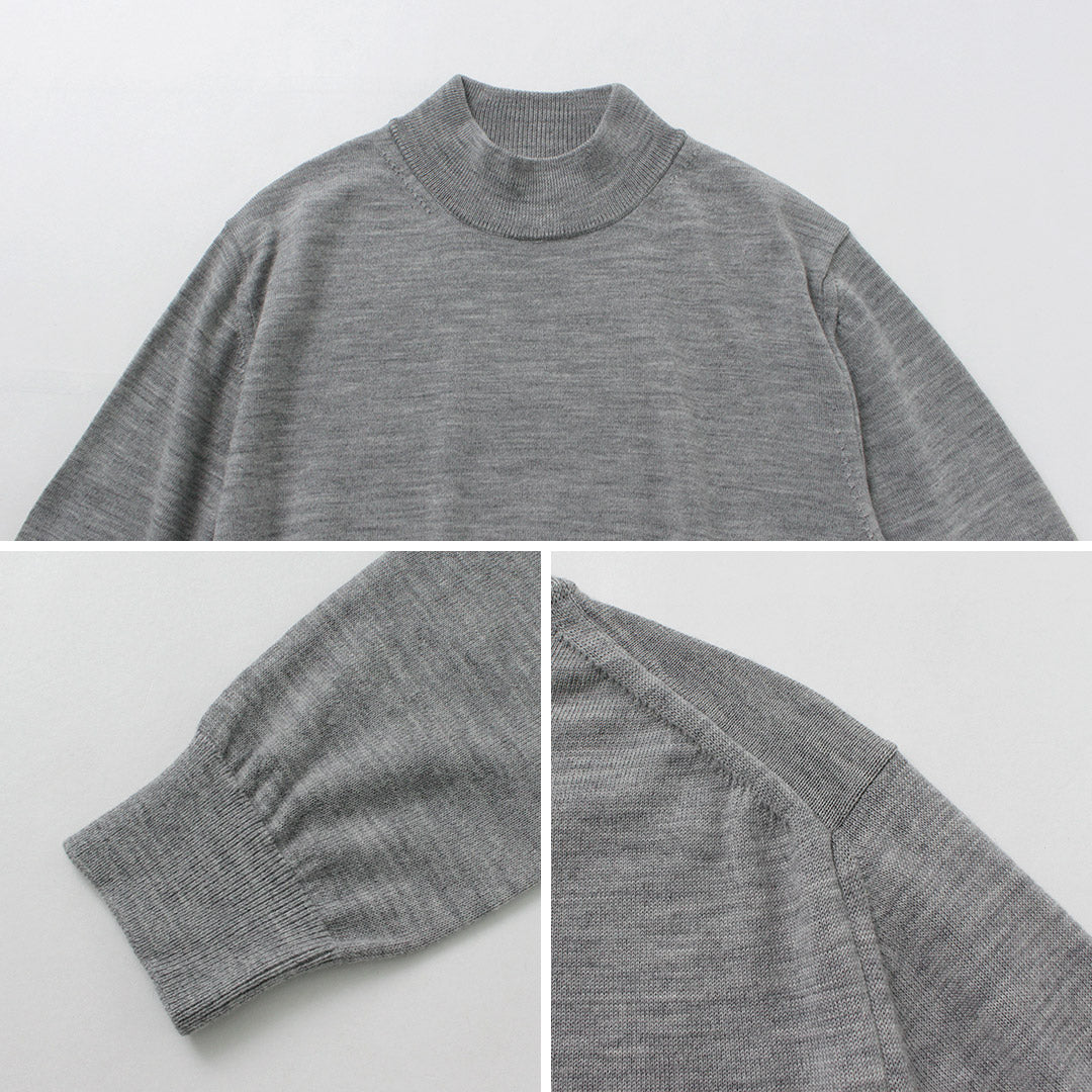 MOONCASTLE / Extra Fine Merino Wool Mock Neck Knit