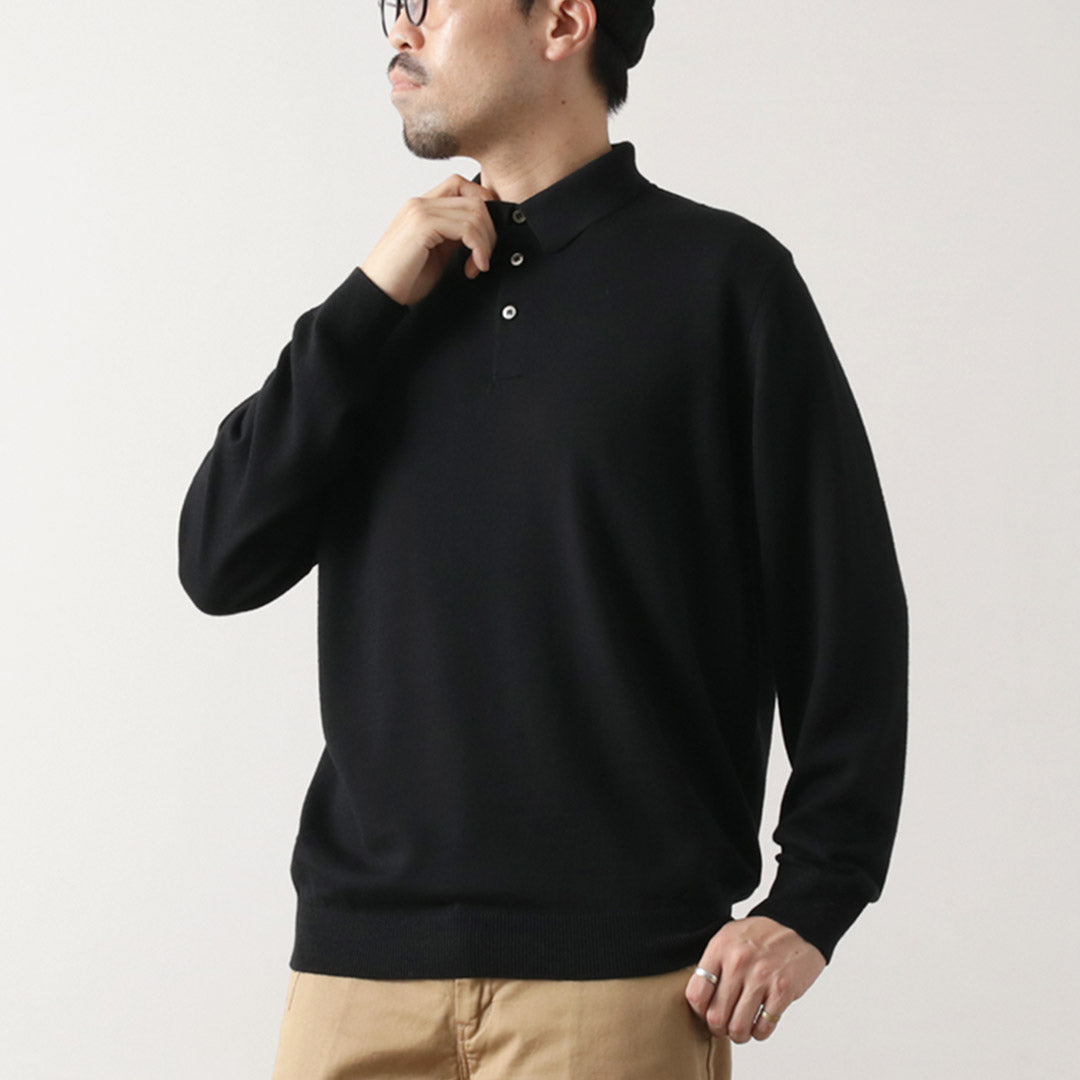 MOONCASTLE / Extra Fine Merino Wool Polo Neck Knit