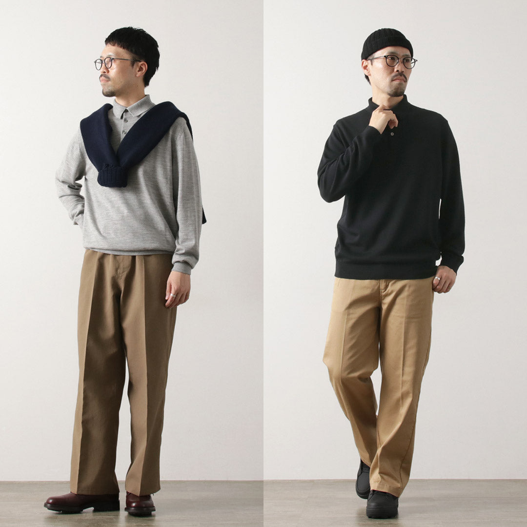 MOONCASTLE / Extra Fine Merino Wool Polo Neck Knit