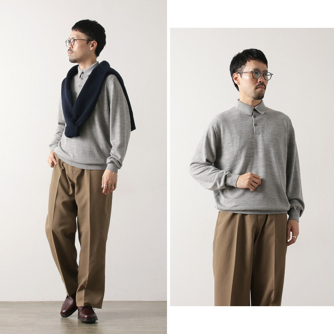 MOONCASTLE / Extra Fine Merino Wool Polo Neck Knit