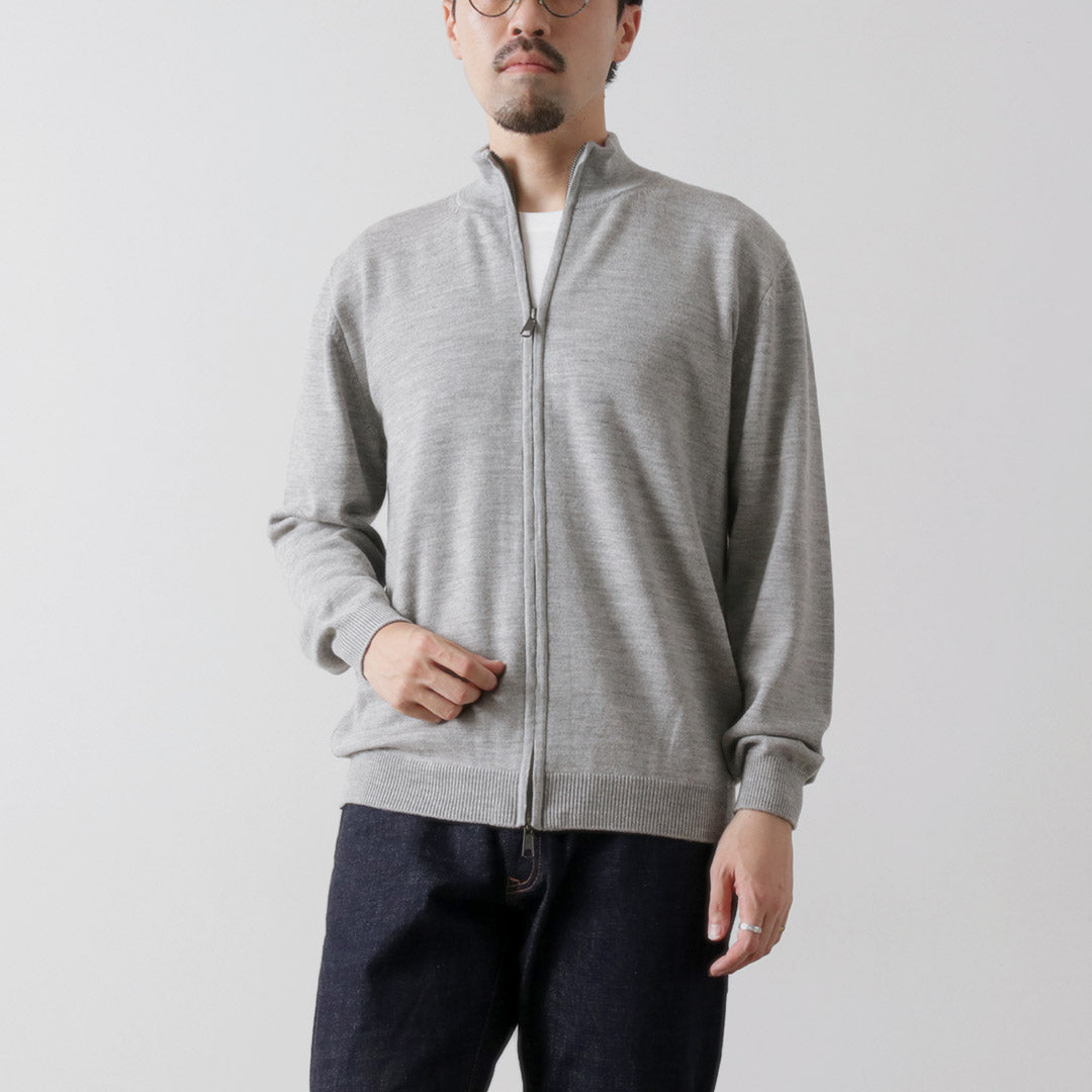 MOONCASTLE / Extra Fine Merino Wool Middle Weight Full Zip Blouson