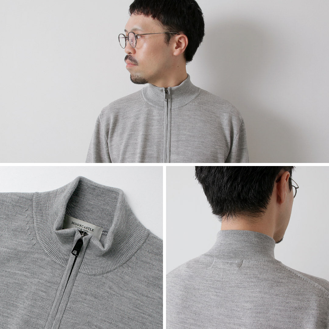 MOONCASTLE / Extra Fine Merino Wool Middle Weight Full Zip Blouson