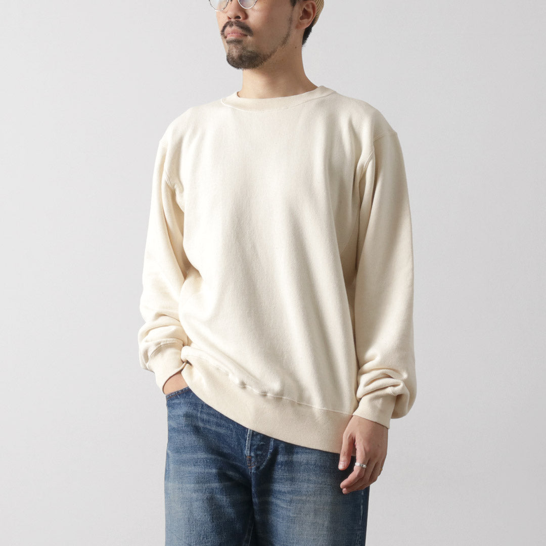 UNDYED / Lined Crew Neck Sweatshirt Colored Organic Cotton