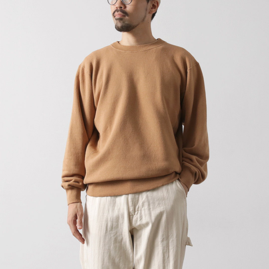 UNDYED / Lined Crew Neck Sweatshirt Colored Organic Cotton