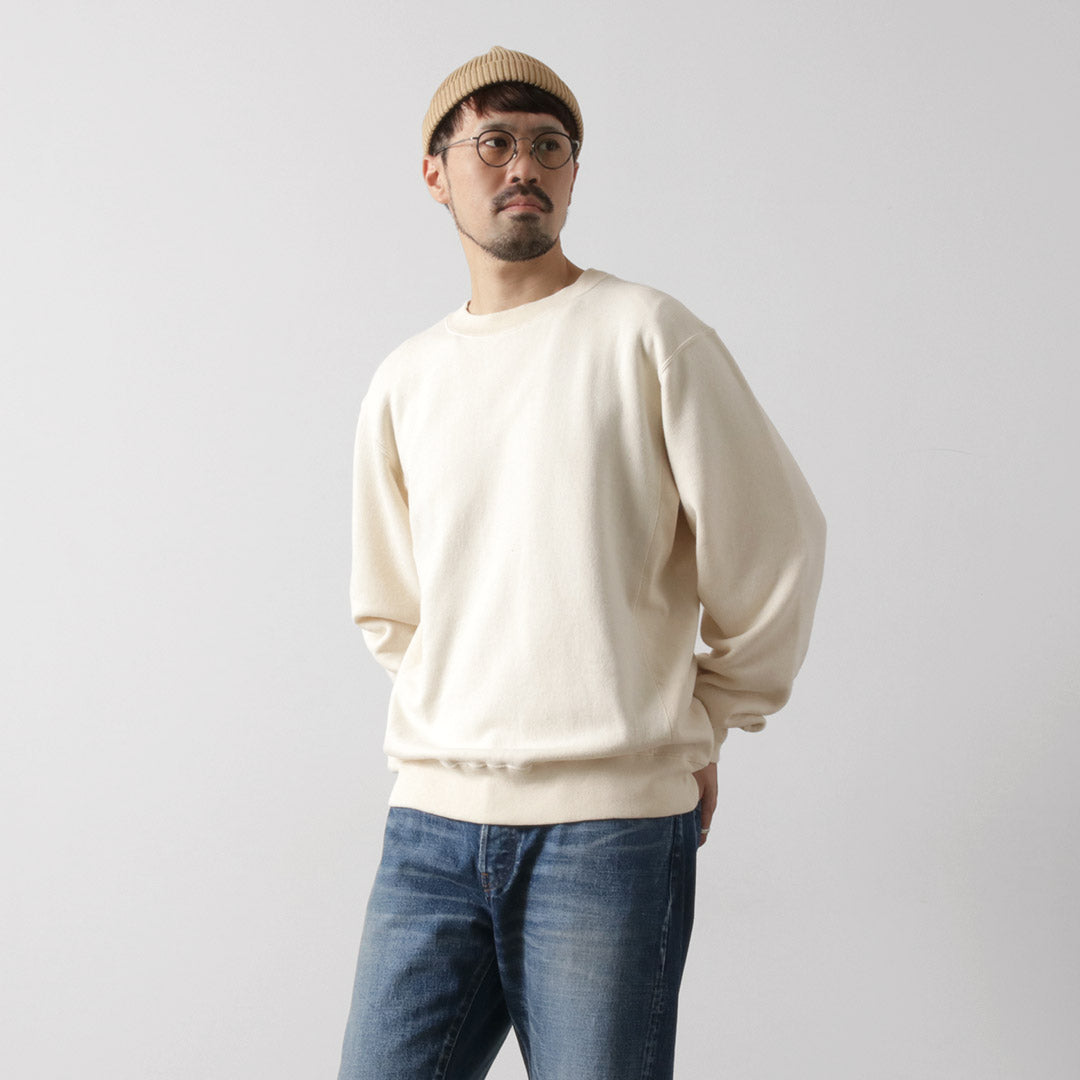 UNDYED / Lined Crew Neck Sweatshirt Colored Organic Cotton