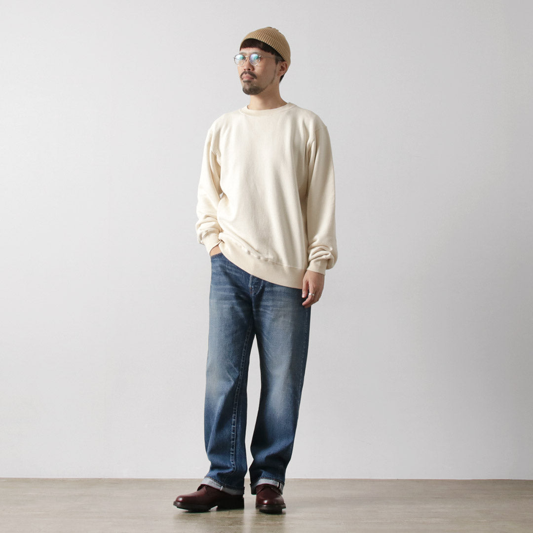 UNDYED / Lined Crew Neck Sweatshirt Colored Organic Cotton