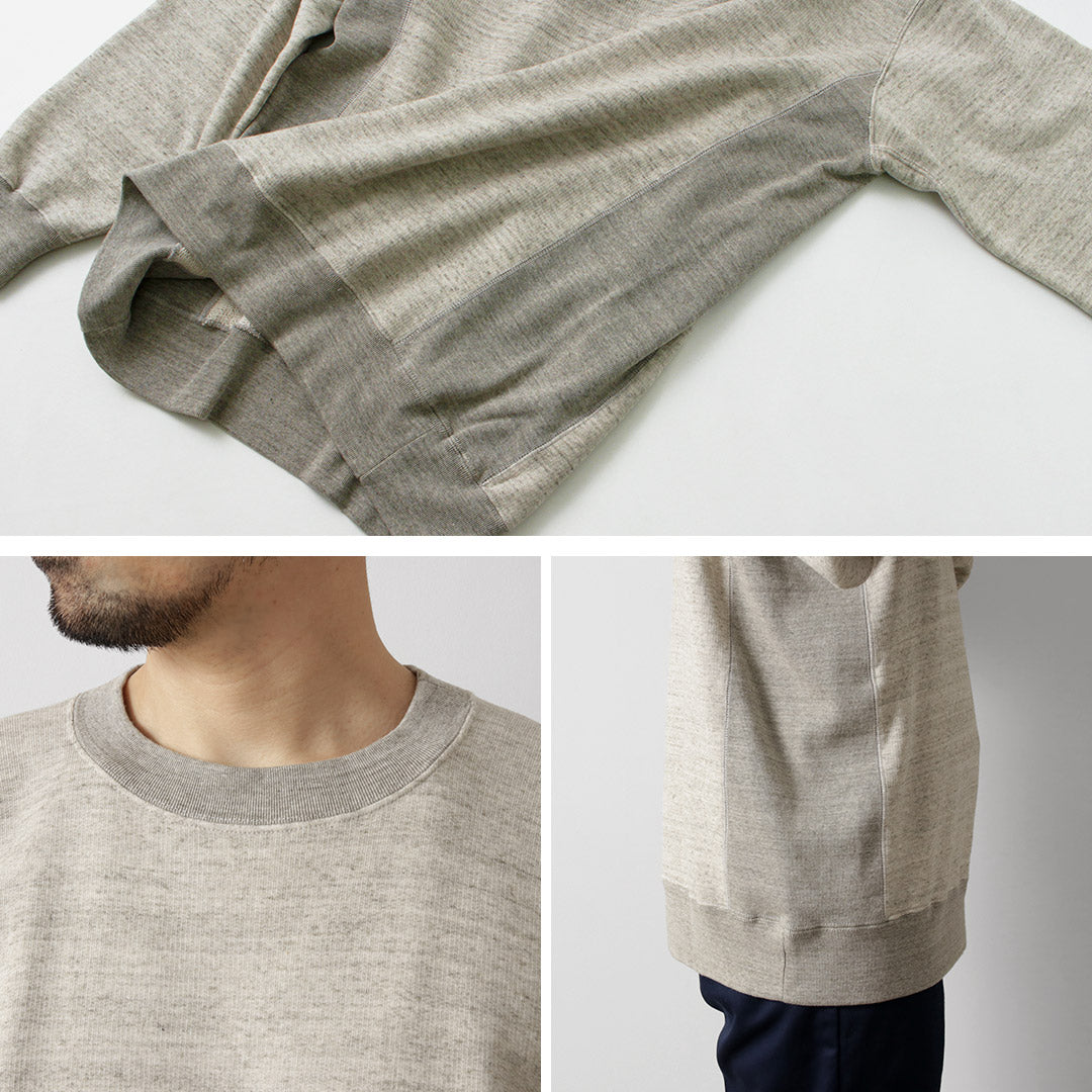 UNDYED / Lined Crew Neck Sweatshirt Colored Organic Cotton