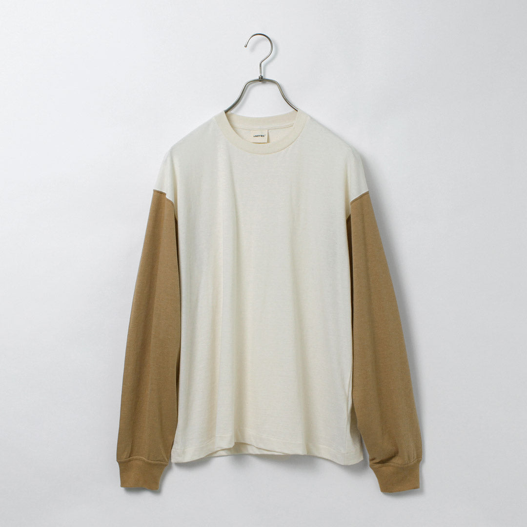 UNDYED / Long Sleeve Combi T-Shirt Colored Organic Cotton