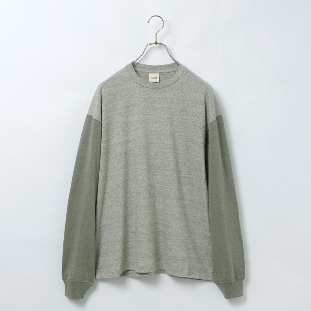 UNDYED / Long Sleeve Combi T-Shirt Colored Organic Cotton