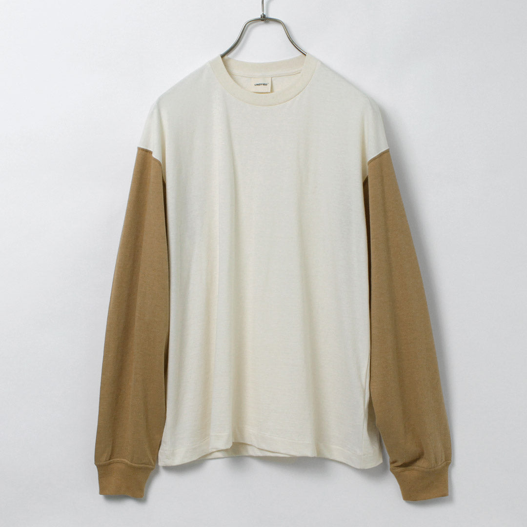 UNDYED / Long Sleeve Combi T-Shirt Colored Organic Cotton