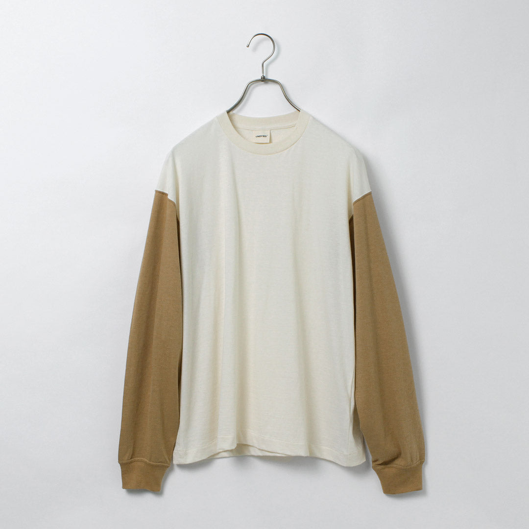 UNDYED / Long Sleeve Combi T-Shirt Colored Organic Cotton