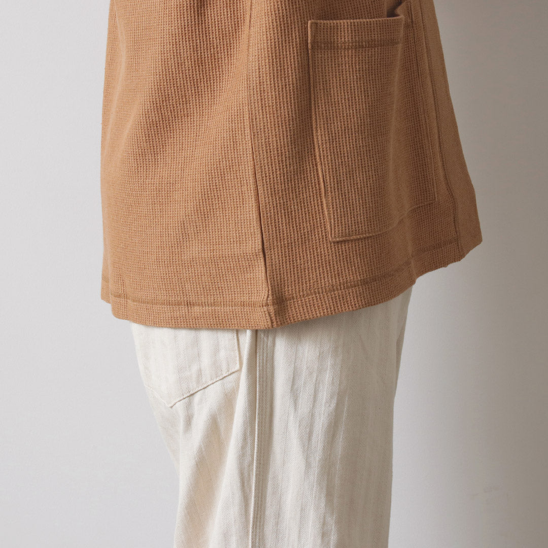 UNDYED / Waffle Cardigan Colored Organic Cotton