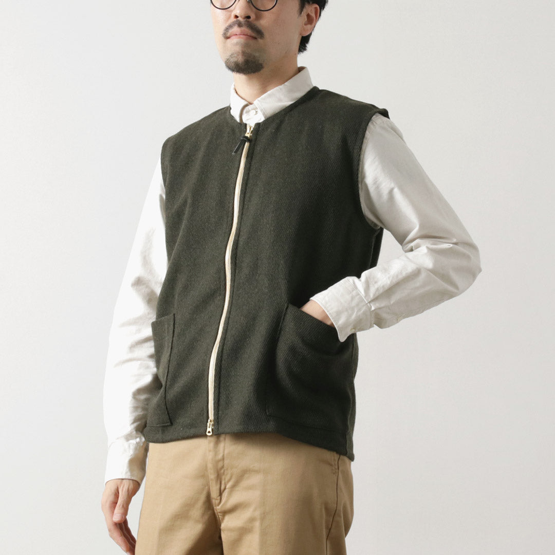 RE MADE IN TOKYO JAPAN / Wool Cashmere Kersey Crew Vest