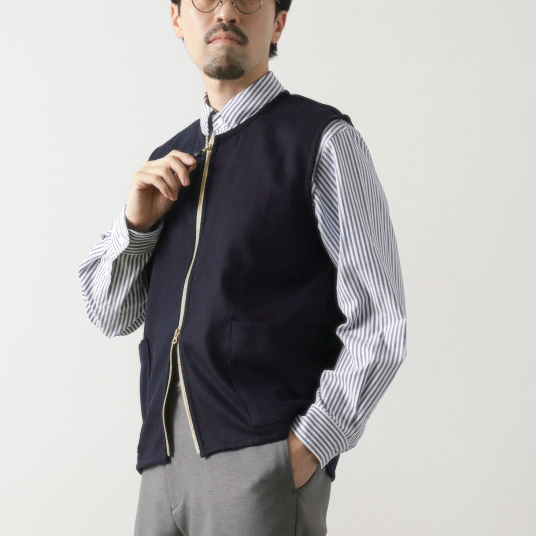 RE MADE IN TOKYO JAPAN / Wool Cashmere Kersey Crew Vest