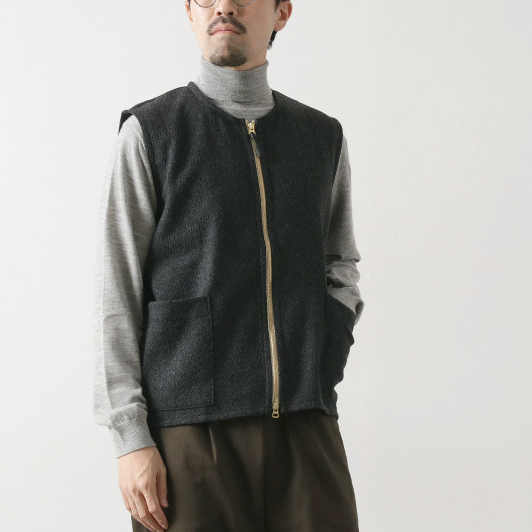 RE MADE IN TOKYO JAPAN / Wool Cashmere Kersey Crew Vest