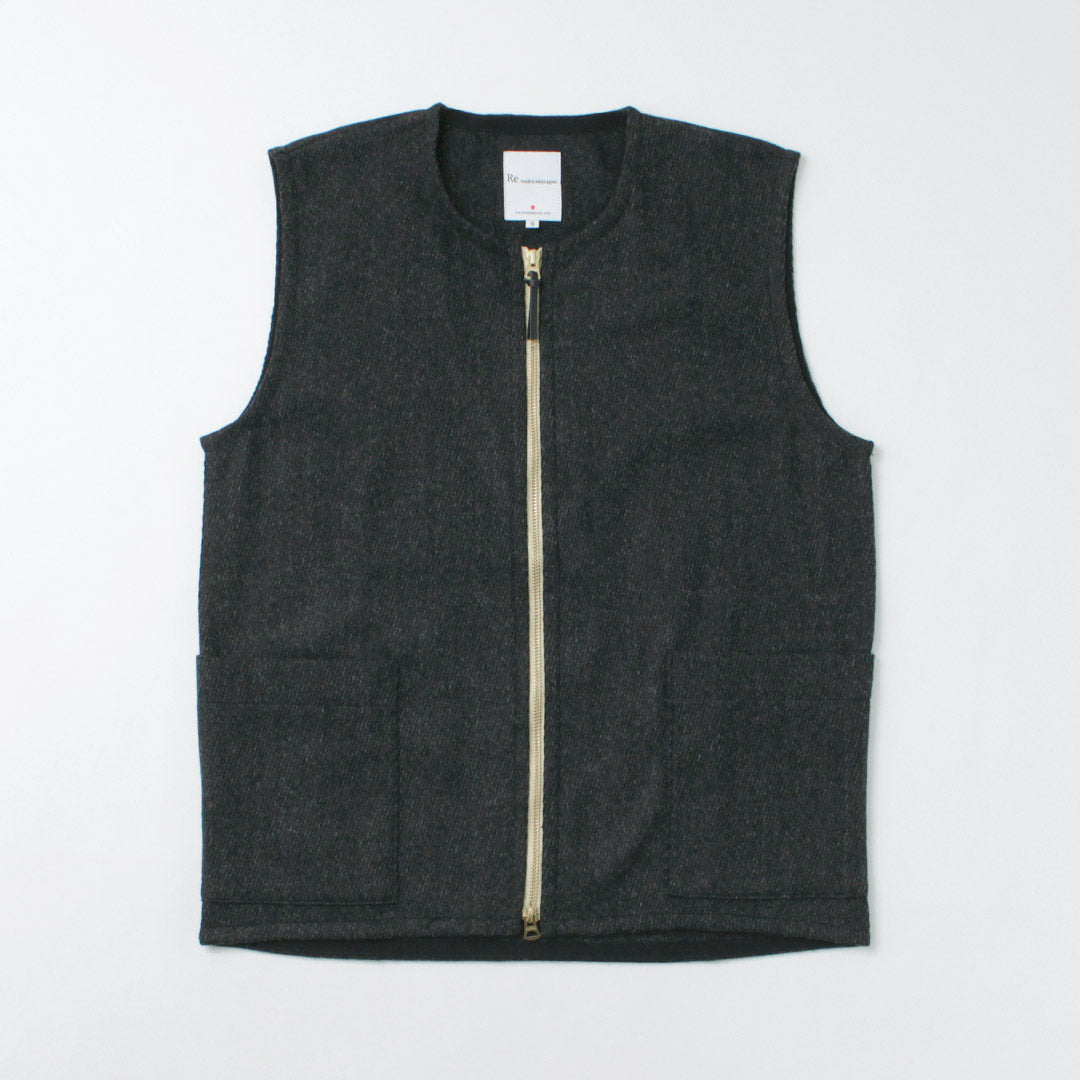 RE MADE IN TOKYO JAPAN / Wool Cashmere Kersey Crew Vest