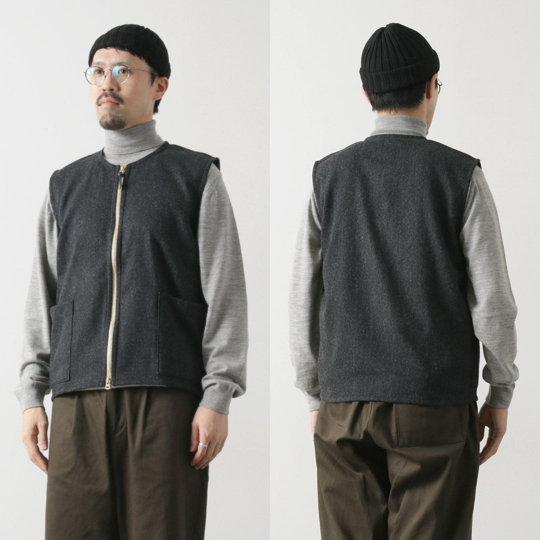 RE MADE IN TOKYO JAPAN / Wool Cashmere Kersey Crew Vest