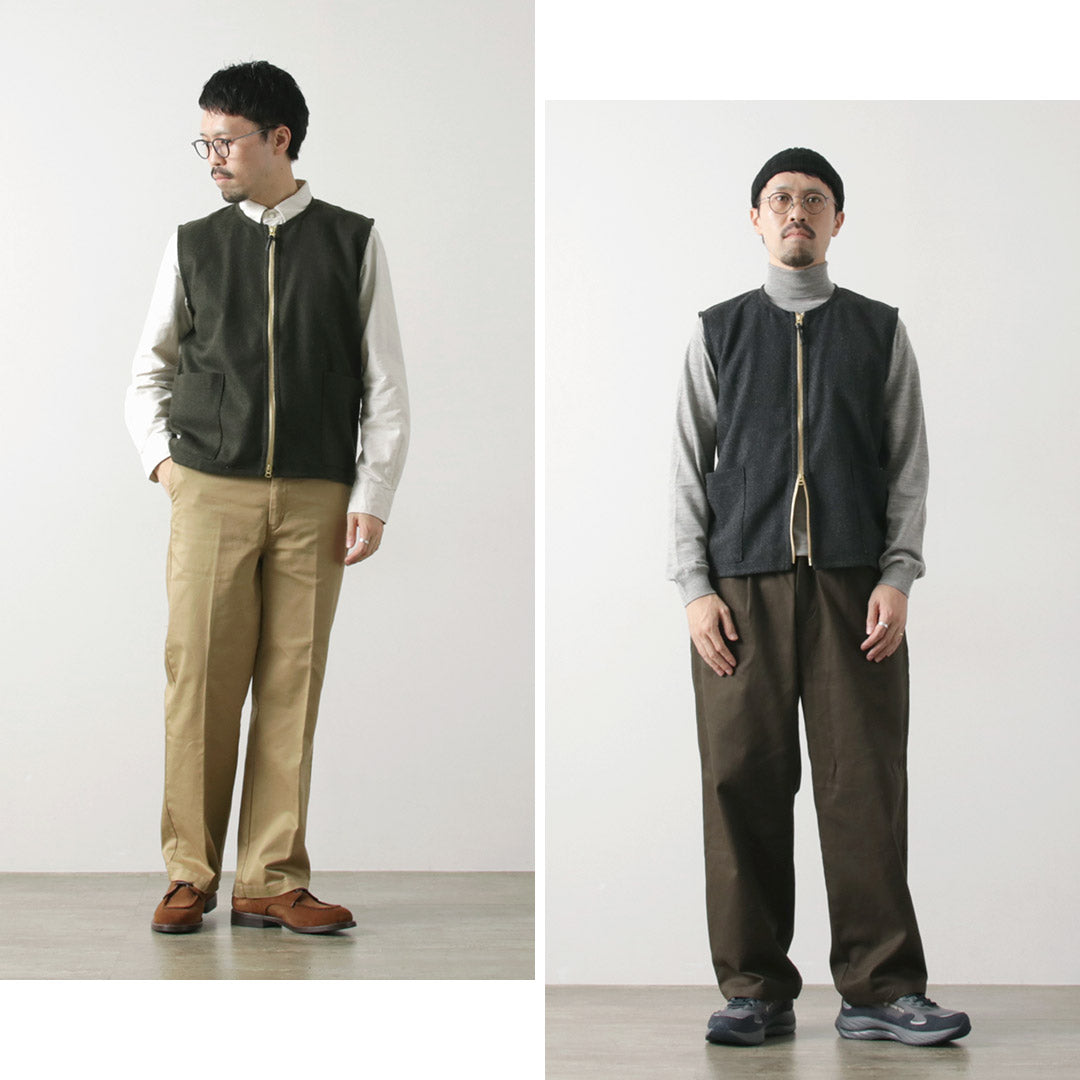 RE MADE IN TOKYO JAPAN / Wool Cashmere Kersey Crew Vest