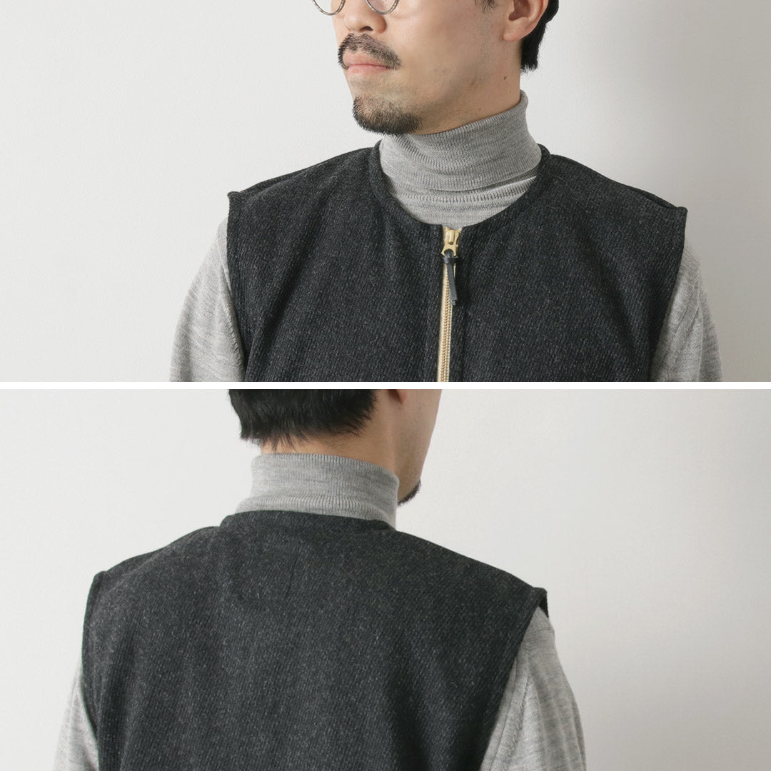 RE MADE IN TOKYO JAPAN / Wool Cashmere Kersey Crew Vest