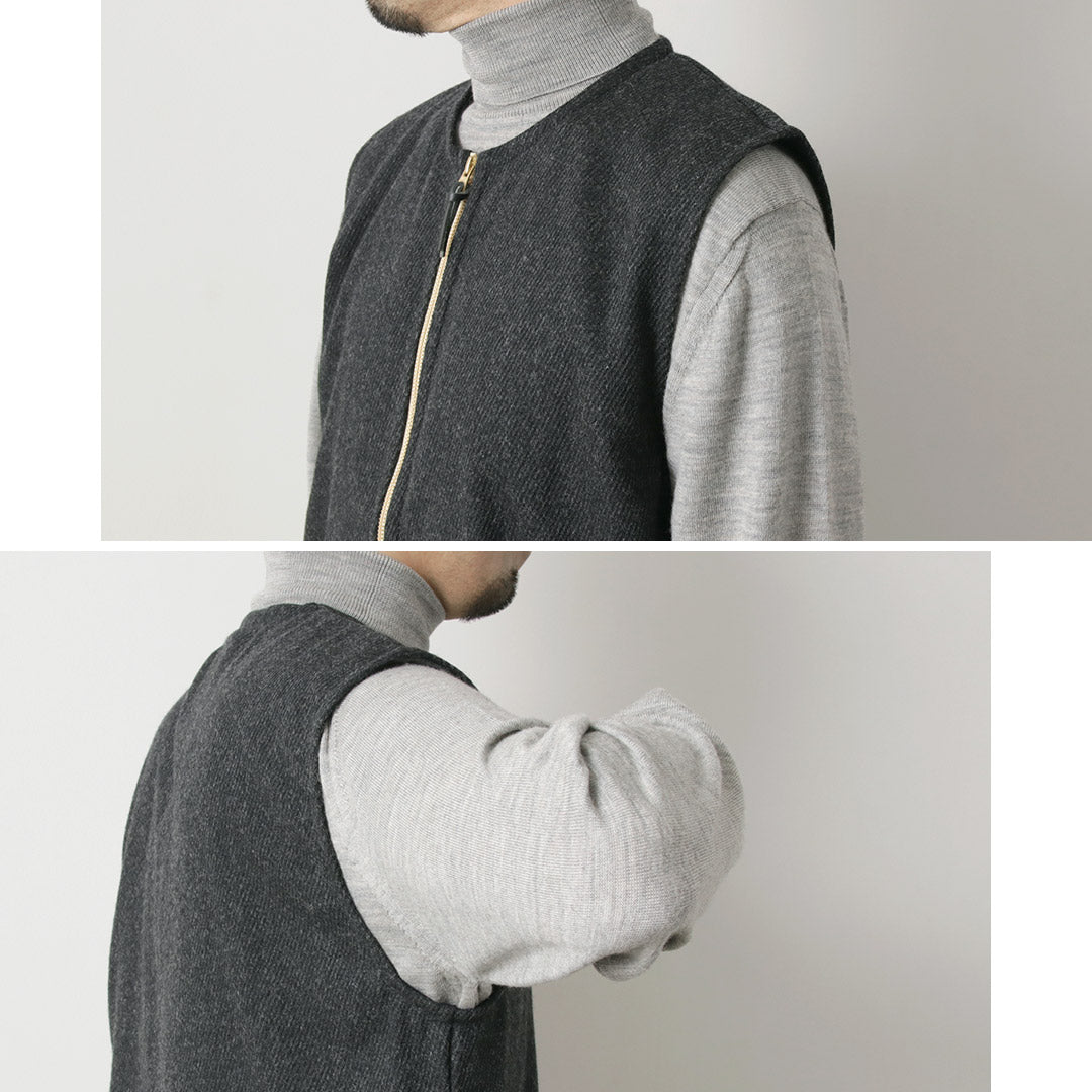 RE MADE IN TOKYO JAPAN / Wool Cashmere Kersey Crew Vest