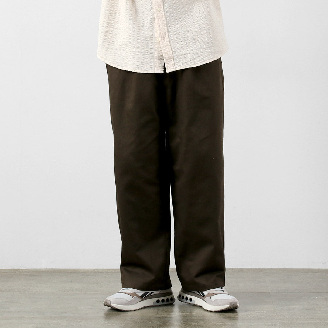 RE MADE IN TOKYO JAPAN / 棉质硬斜纹布折叠阔腿裤