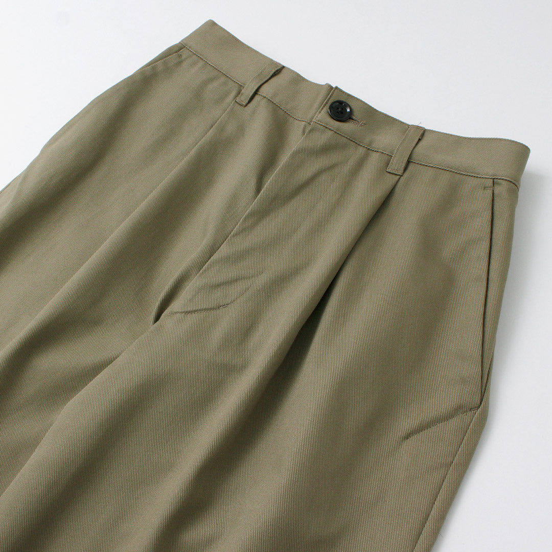 RE MADE IN TOKYO JAPAN / Cotton hard twill tuck wide pants