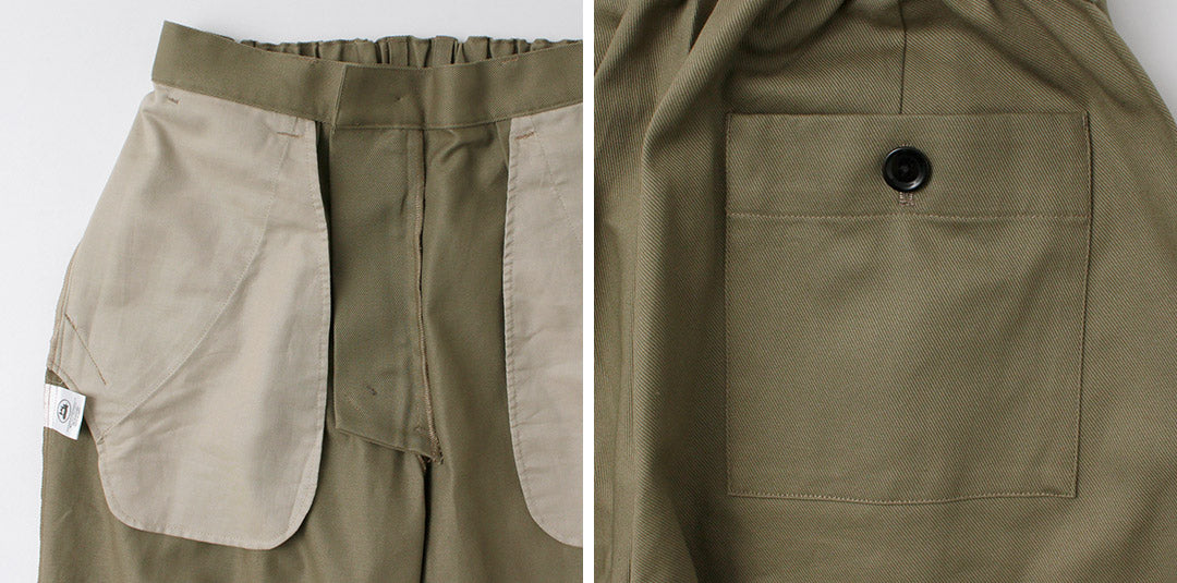 RE MADE IN TOKYO JAPAN / Cotton hard twill tuck wide pants